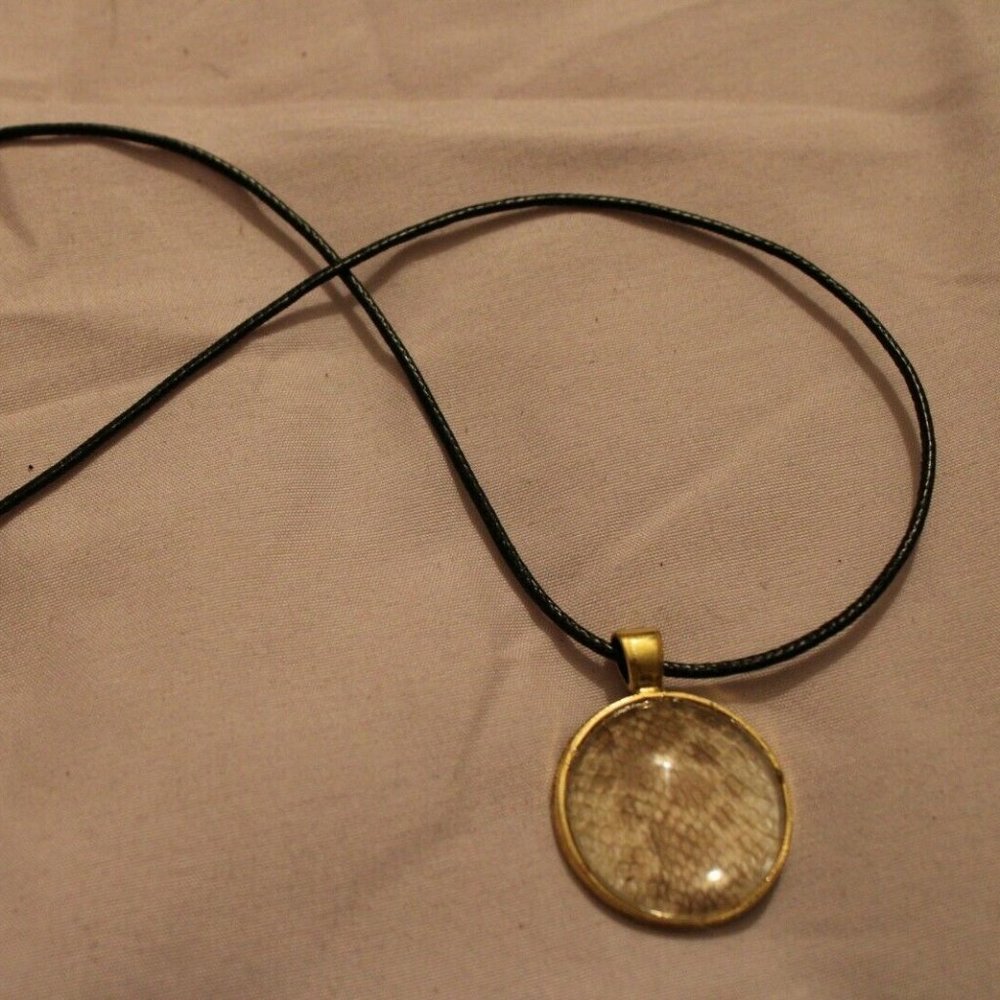 Snakeshed Necklace White Snakeskin Pendant Western Hognose Shed Handmade